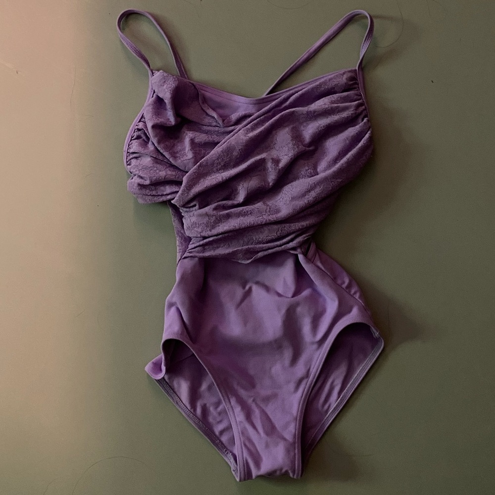 Lilac Capezio Leotard With Lace Overlay